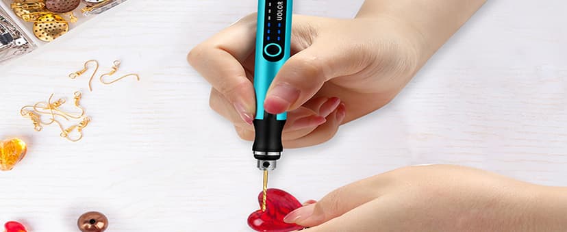 3-Speed Cordless Mini Drill Pen, Rechargeable DIY Electric Hand Drill with 10 Small Drill Bits, Micro Drill Set for Jewelry Making Stone Plastic Resin Keychains