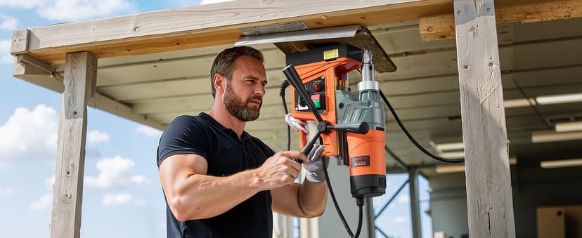 VEVOR Magnetic Drill, 1450W Motor 2 in Boring Diameter, 2878 lbf Portable Electric Mag Drill Press, with 6 Coring Bits, Variable Speed, Drilling Machine for Metal Surface, Home Improvement Industry