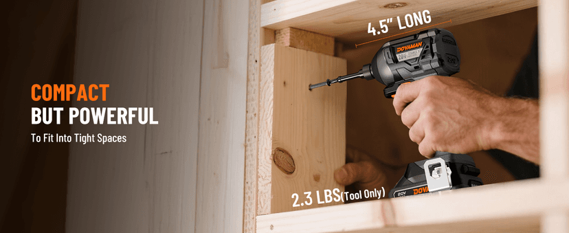 TITANCE X7 20V Cordless Impact Driver, 1/4'' Hex Compact Brushless Driver Kit with 1,770 In-lbs Torque, Battery & Charger Included – Lightweight Electric Screwdriver for Wood, Metal & Auto Repair
