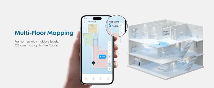 eufy E28 Omni Robot Vacuum and Mop Combo,HydroJet System,with Portable Deep Cleaner for Carpet,20,000Pa Turbo Suction,Zero-Tangling,Corner to Edge Deep Cleaning,with auto All-in-One Station