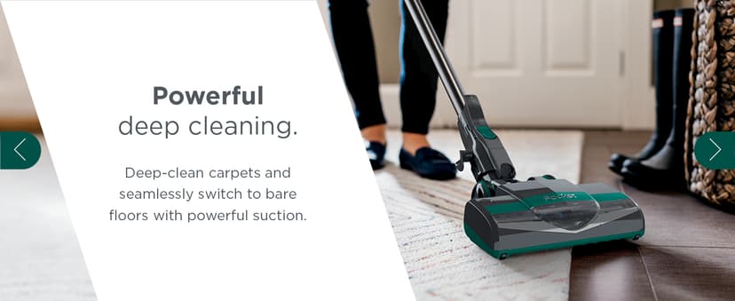 Shark Corded Stick Vacuum, Ultra-Lightweight, Swivel Steering, Powerful Deep-Cleaning, Floor-to-Ceiling Versatility, Converts to a Handheld Vacuum, Carpets & Hardfloor, Green, CS110EM
