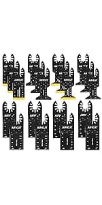26pcs Oscillating Saw Blades Titanium Multitool Blades for Wood Plastics Metal oscillating Tool Blades Kits Fit Rockwell Ridgid Ryobi Milwaukee Chicago Craftsman Dewalt