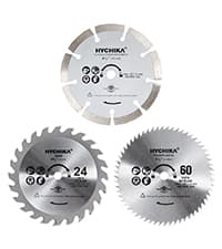 HYCHIKA 6.2A Mini Circular Saw with 3 Blades (4-1/2”), Compact Hand Saw Max 1-7/8" Cutting Depth, 3500RPM, Rubber Handle & 10ft Cord for Wood, Metal, Plastic, Tile