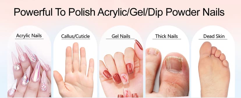 Electric Nail Drill File Professional 40000 RPM, Melodly Rechargeable Electric Nail File Machine Kit for Acrylic Gel Nails Polishing Removing, Portable Cordless Efile with Gold Bits Kit at Salon Home