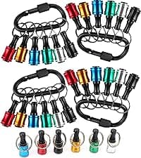12PCS Bit Holders 1/4 Socket, Hex Shank Screwdriver Bit Holder for Impact Driver Drill Bit Keychain Extension Bar Quick Release Easy Change, Screwdriver Bit Holders for Tools & Home Improvement Gift