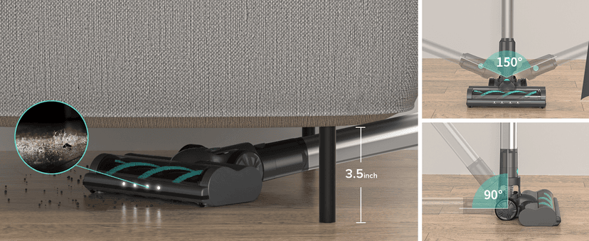 Belife BVC11 Cordless Vacuum Cleaner, 2 Detachable Battery, Max 80mins Runtime, 25Kpa 380W Brushless Stick Vacuum, Lightweight Vacuum for Home Hardwood Floor Carpet Pet Hair, LED Touch Display