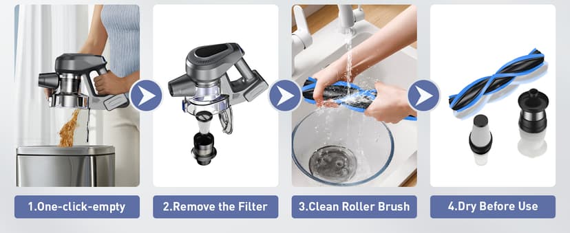 Cordless Vacuum Cleaner, Stick Vacuum Cleaners with 150AW Powerful Suction, Tangle-Free Tech for Home with LED Display for Carpet Hardwood Floor Pet Hair Car Cleaning