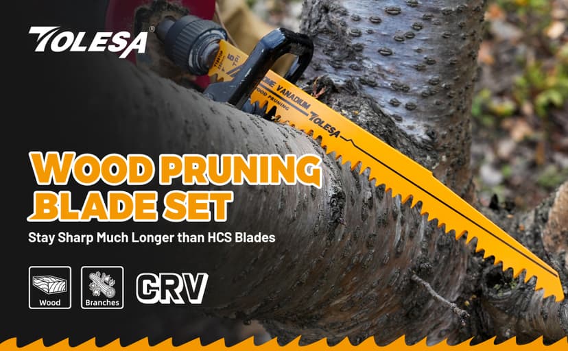 TOLESA 12 Pack CR-V Sawzall Pruning Blades 6 Inch+9 Inch for Tree Branch Root Wood Cutting, Reciprocating Saw Blade for Professional, DIYer, Gardener(Christmas Gift)