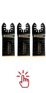 EZARC Japanese Tooth Oscillating Saw Blade, 5 PCS Arc Edge Oscillating Multitool Blades Clean Cut for Wood, Plastic