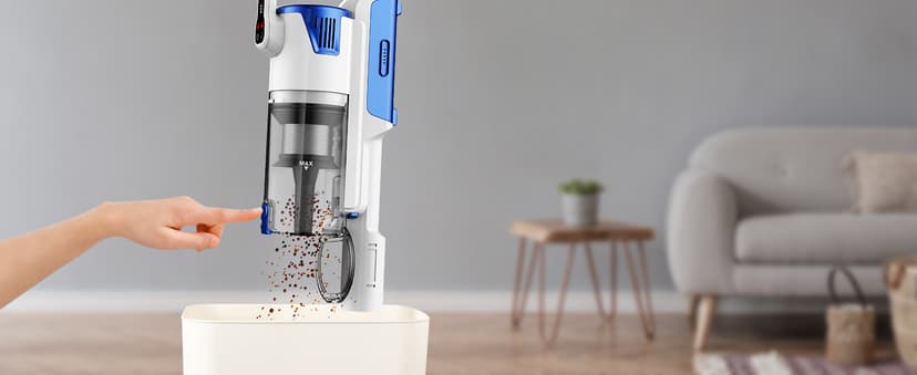 Cordless Vacuum Cleaner, Brushless Motor Powerful Suction Stick Vacuum, LED Display, with 2500 mAh Detachable Battery, 45 Mins Runtime Vacuum Cleaners for Home/Pet Hair/Hardwood/Carpets, Blue