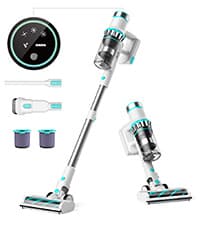 Belife BVC11 Cordless Vacuum Cleaner, 2 Detachable Battery, Max 80mins Runtime, 25Kpa 380W Brushless Stick Vacuum, Lightweight Vacuum for Home Hardwood Floor Carpet Pet Hair, LED Touch Display