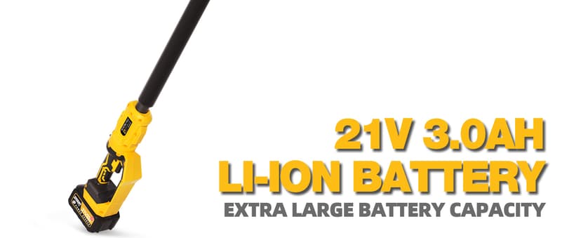 IMOUMLIVE 2-IN-1 Cordless 8 Inch Pole Saw & Chainsaw, 21V 3Ah Battery, 14.7ft Max Reach, 8.3lb Lightweight, Powered Pole Saws for Tree Trimming, Tree Trimmer for Branch Cutting