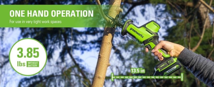 Greenworks 24V 6-pcs Combo Kit: 24V Hammer Drill, Impact Driver, Multi-Tool, Flashlight, Reciprocating Saw & Circular Saw, Includes 3 * 2.0Ah Batteries & (2) Chargers