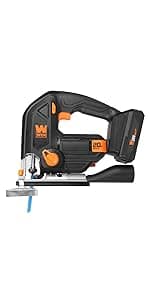 WEN 33606 6.6-Amp Variable Speed Orbital Jig Saw with Laser and LED Light,Black, Silver