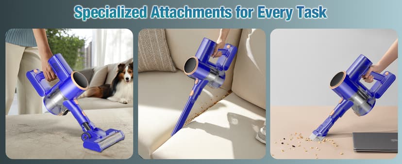 Cordless Vacuum Cleaner, 180° Bendable Wand Stick Vacuum Cleaners with Touch Screen, 8-in-1 Vacuum with Lightweight Rechargeable Battery, Longlasting Runtime for Home Hard Floor Low-Pile Carpet
