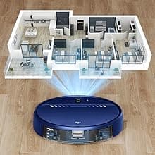 Robot Vacuum and Mop Combo, 2-in-1 Mopping Robot Vacuum Cleaner with 2300Pa Suction, 2.87'' Slim Design, Wi-Fi/App/Voice Control, 3D Obstacle Avoidance&Self-Charging for Hard Floors, Carpets, Pet Hair