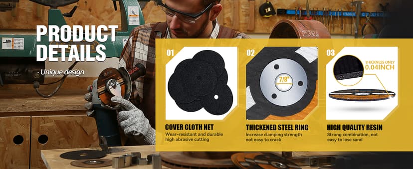 S SATC 4 1/2 Cut Off Wheel 50 PCS Cutting Wheels 4.5"x.040"x7/8" Angle Grinder Cutting Disc Ultra Thin Metal & Stainless Steel