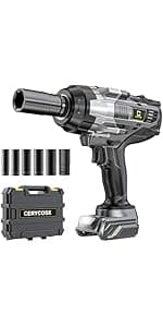 Cordless Impact Wrench 1/2 inch Compatible with Dewalt Battery, 1000FT-LBS (1360N.m) Brushless Electric Impact Gun Includes LED Work Light, 2100RPM High Torque Impact Driver, Bare Tool Only