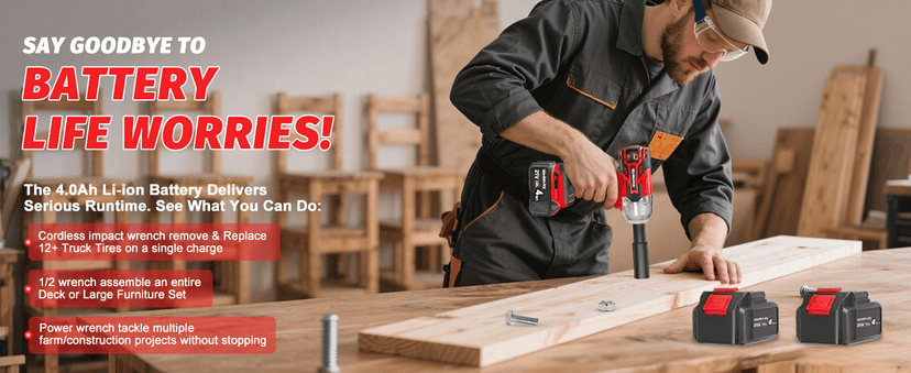 Cordless Impact Wrench 1/2 Inch, 21V Max Brushless, 450 Ft-lbs (600N.m) Max Torque, 3-Speed, w/ 4.0Ah Battery & Quick Charger, 6Pcs Impact Sockets - for Automotive Repair, Tire Changing, Home DIY