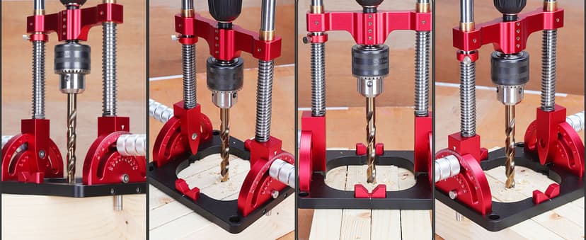 Portable Drill Guide Multi Angle Drill Guide Self-Centering Precision Drilling Jig Attachment for Drilling Angled or Straight Holes,Heavy-Duty 0° to 60° Angle Drilling Guide