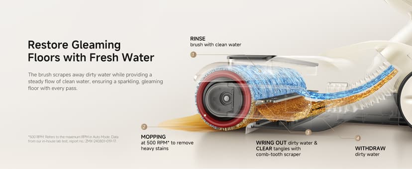 MOVA K30 Mix Wet Dry Vacuum Cleaner, 4-in-1 Cordless Vacuum for Multi-Surface, 180° Lie-Flat Reach, 30Min 140°F Hot Air Drying, 0in Dual Edge, Powerful 18000Pa Suction Floor Cleaner for Pet Hair