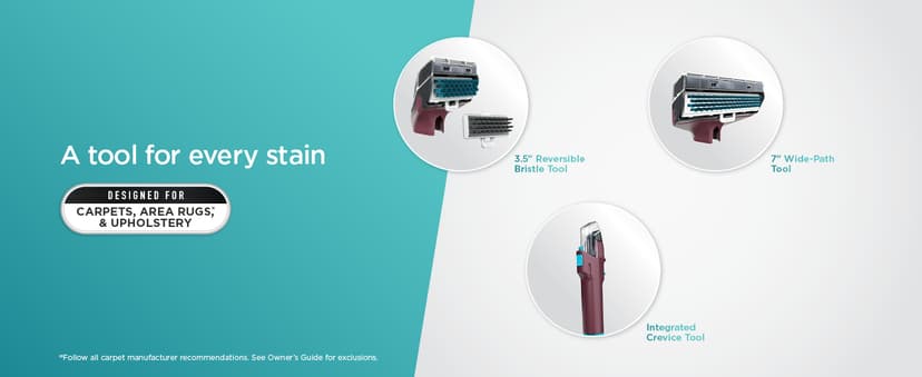 Shark Carpet Cleaner Machine, Portable Upholstery StainStriker, Spot, Odor & Stain Remover, 2 Carpet Cleaner Solutions, 3 Tools, Perfect for Pet Hair, Area Rugs, Couches, Burgundy, PX203BRN