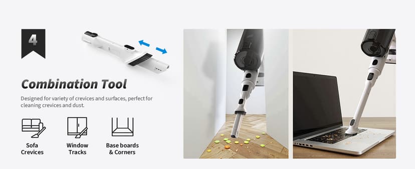 Cordless Vacuum Cleaner, 2 Batteries 110 Mins Runtime Vacuum Cleaners for Home, 550W 45KPA 15-in-1 Stick Vacuum with Charging Dock, Handheld Vacuum Cordless for Pet Hair Carpet Hardwood Floor