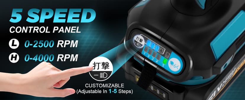 Impact Driver Kit,21V Max Torque 3095 In-lbs(350 N.m) Cordless Impact Driver Set with Two 2.0 Ah Battery, 1/4" Hex Chuck Power Impact Drill, 0-4000 RPM Variable Speed,10Pcs Bits,Toolboxes