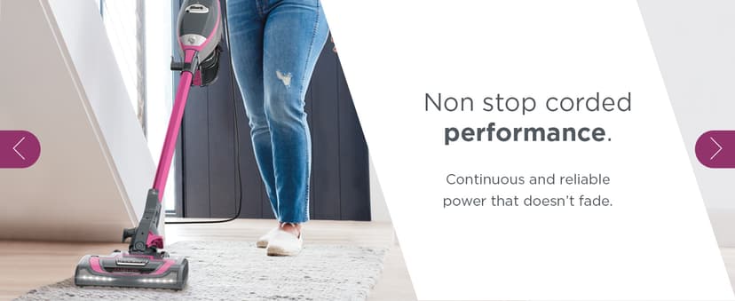 Shark HV371 Rocket Pro DLX Corded Stick, Removable Hand Vacuum, Advanced Swivel Steering, XL Cup, Crevice Tool, Upholstery Tool & Anti-Allergen Dust Brush, Fuchsia, Capacity