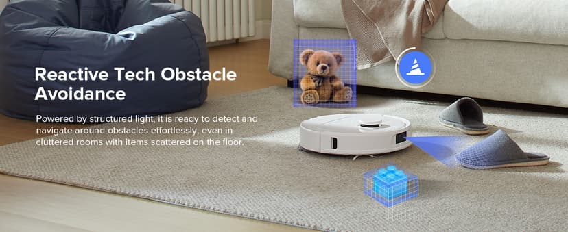 roborock Qrevo Series Robot Vacuum and Mop, 8000Pa Suction, Upgraded from Qrevo S, Anti-Tangle Brush, Smart Obstacle Avoidance, Auto Mop Washing, All-in-One Dock, 200RPM Spinning Mops, White(QV 35A)