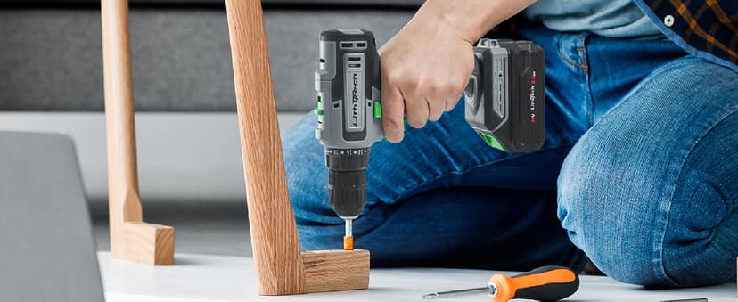 Cordless Drill Set, 20V Power Drill with Battery 2.0Ah and Charger, 3/8-Inch Keyless Chuck Electric drill, 18+1 Position, 2 Variable Speed, 380 In-lb Torque (Gray)