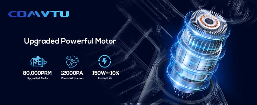 Cordless Vacuum Cleaner Rechargeable with 2600mAh Detachable Battery, Powerful Vacuums with 2 Adjustable Modes, Lightweight Portable Stick Vacuum for Home (Red Black)