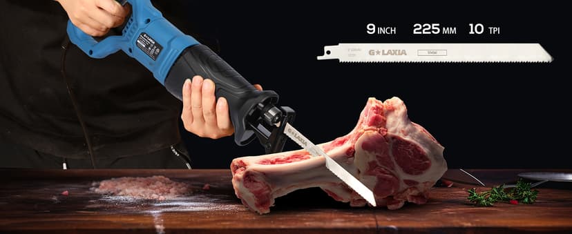 Reciprocating Saw, 6Amp 2800RPM Variable Speed Reciprocating Saw with 4/5"(20mm) Stroke Length, 3Pcs Blades for Wood, Soft Metal, PVC Pipe Cutting