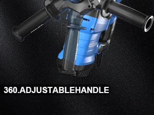 AZZUNO 1-1/4" SDS-Plus 15Amp Heavy Duty Rotary Hammer Drill, 4 Functions, for Drilling in Concrete, Brick and Stone, Includes Chisel and Drill Bits