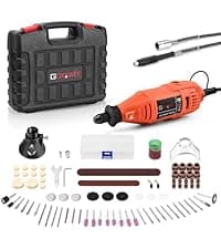 GOXAWEE Rotary Tool Kit with MultiPro Keyless Chuck and Flex Shaft -140pcs Accessories Variable Speed Electric Drill Set for Handmade Crafting Projects and DIY Creations
