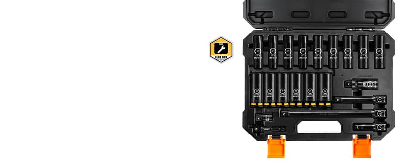 BOEN Pro 1/2" Drive Metric Deep Impact Socket Set, 21-Piece CR-MO &CR-V Steel, Upgraded Torque & Durability, 10mm-24mm, Includes Extension Bars, Universal Joint, Adapter – Meets ANSI