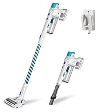 Kenmore DS1030 Cordless Stick Vacuum Lightweight Cleaner 2-Speed Power Suction LED Headlight 2-in-1 Handheld for Hardwood Floor, Carpet & Pet Hair, White
