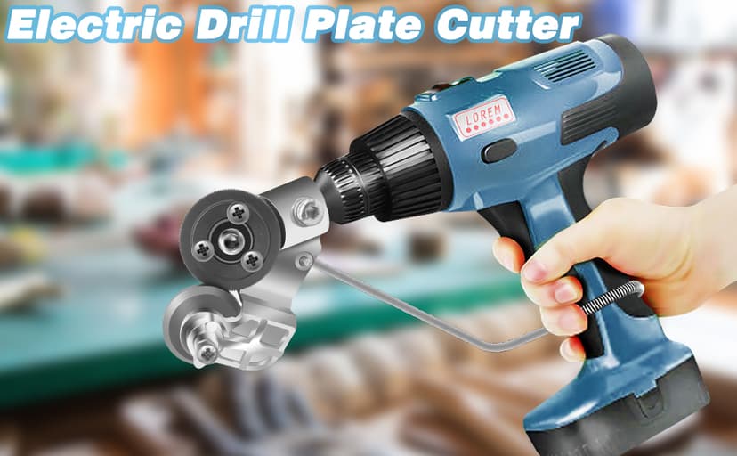 CZS Sheet Metal Cutter Drill Attachment, Electric Drill Shears Attachment Cutter Nibbler, Metal Nibbler Drill Attachment for Cutting Iron, White Sheet, Steel, Copper, Aluminum
