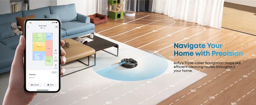 eufy Robot Vacuum 3-in-1 E20,with Versatile Stick and Handheld Vacuum Cleaner Combo,Self Emptying Up to 75 Days,Max 30,000Pa,Smart Obstacle Avoidance,Pro-Detangle,Perfect for Carpet,Crevices,Stairs