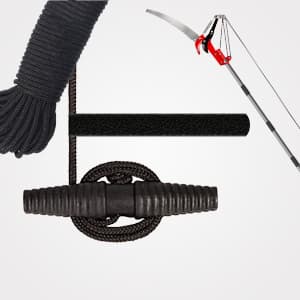 Suchtale 10ft Pole Saw, Manual Tree Pruner with Sharp Steel Blade, Trimmer with Scissors and High Strength Lightweight Handles for Pruning High Branches, Shrubs and Twigs at Forest Yard Garden Patios