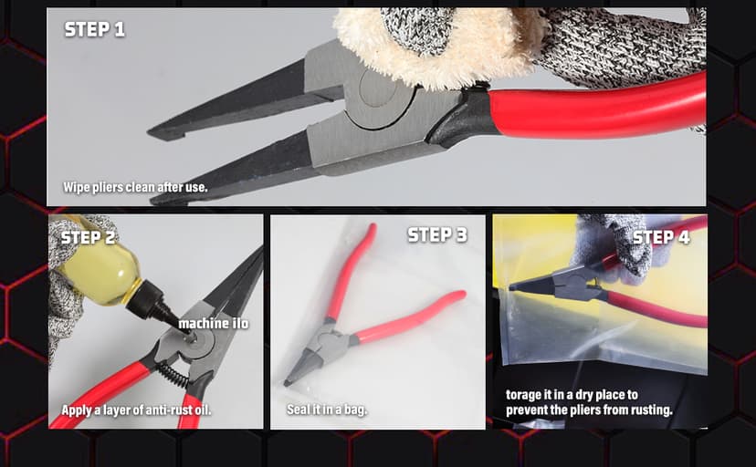 2 PCS Heavy Duty Lock Ring Pliers Set Flat Snap Ring Plier Special Circlip Pliers Reverse Retaining Ring Plier for Transmission Transfer Cases Ring Opening