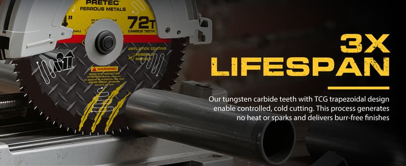 14BLADEST Blade for Cutting Mild Steel with 1" Arbor, for Circular and Chop Saws, No Heat, No Burrs & Virtually No Sparks, Carbide-Tipped TCT Blade for Cold Metal Cutting,14-Inch x 72-Tooth