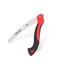 HURRICANE Folding Hand Saw, 10 Inch Pruning Saw, Hand Saw for Wood Cutting, Camping Tree Saw with SK5 Curved Blade, Triple-cut Razor Teeth, Outdoor Portable Saw for Tree Trimming, Gardening, Hiking