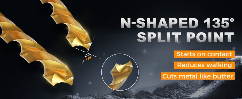 COMOWARE Titanium Twist Drill Bit Set - 16 Pcs Hex Shank High Speed Steel for Wood Plastic Aluminum Alloy, Quick Change, 1/16"-1/4"