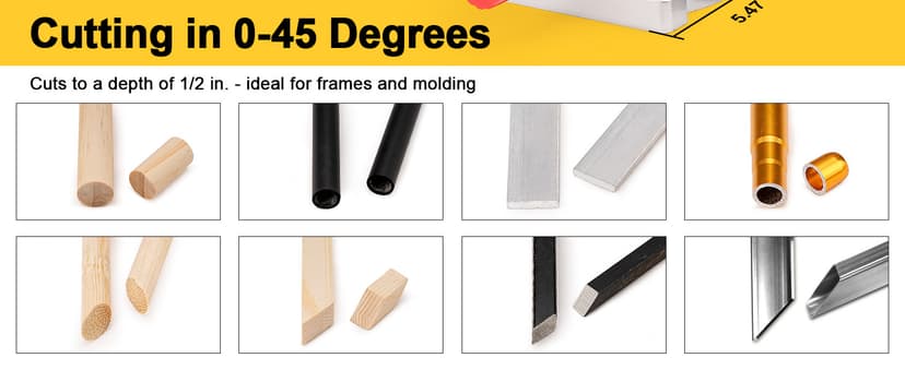 Mini Miter Cut-Off Chop Saw for Metal Cutting, Arrow Shafts, Wood Crafts, Hobby Miniature Model Making, Small Electric Table Saw Tool, 223/5.56 Brass, Cuts Max. 1/2" High x 1/2" Wide