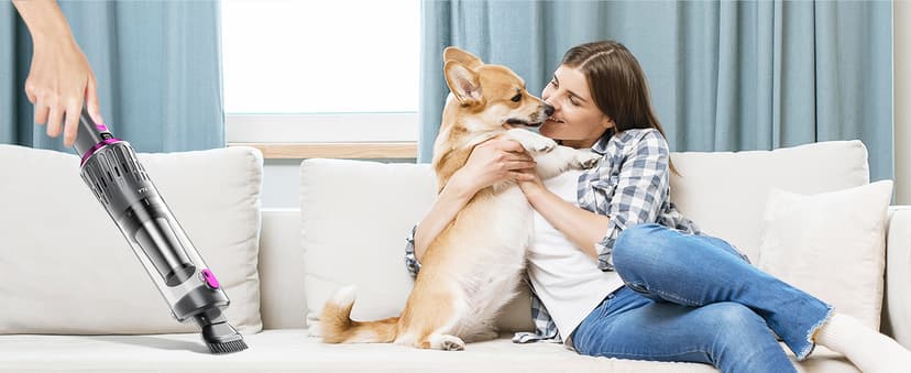 Handheld Vacuum Cordless 25000Pa Car Vacuum 3-in-1 Handheld Vacuum, Includes Smart Display and Charging Base Hand Vac Cordless Rechargeable One-Touch Empty for Home/Pet/Car (Violet)