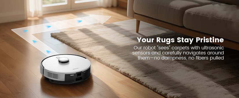 AIRROBO T30+ Robot Vacuum and Mop, 60-Day Self-Emptying, Proactive Intelligence Obstacle Avoidance, Carpet Detection, Tangle-Free Brush, 6000PA Suction, LDS Mapping, APP & Voice Control