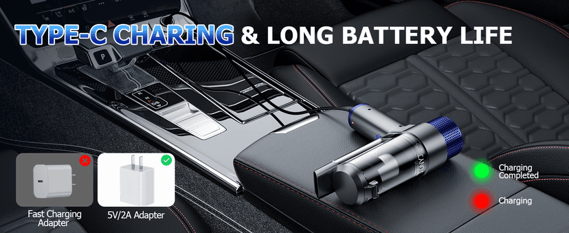 JONYJ Handheld Car Vacuum Cleaner Cordless, 16000PA Hand Held Vacuum Portable, 2 in 1 Air Duster and Mini Vacuum Cleaner Rechargeable with Led, Multi-Nozzles & Washable Filters for Home Office Car Pet