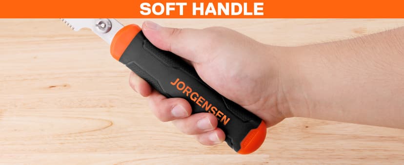 JORGENSEN Japanese Flush Cut Saw, 5 Inch Pro Double Edge Pull Saw, SK5 Flexible Blade Wood Handsaw, 18/25 TPI Blade with Soft Grip Handle for Hardwood & Softwood Woodworking, Wood Trim