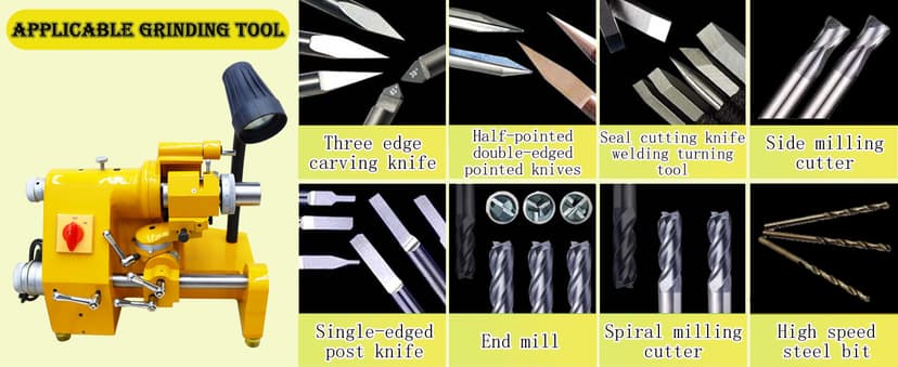 Cutter Grinder Drill Sharpener 5C Collet with Accessories Multi-functional Sharpening Tool Sharpening Milling Machine 110V